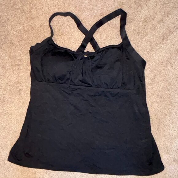 Lands' End | Swim | New Lands End Black Tiefront Tankini Top Underwire ...